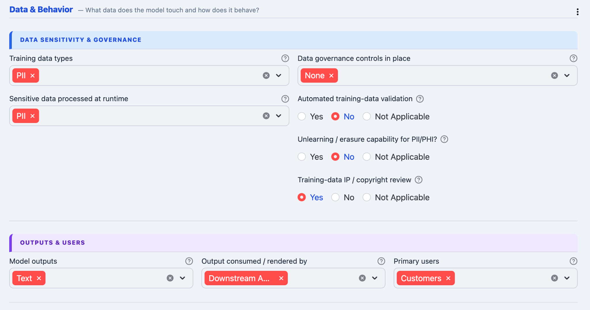 AI security assessment workflow for data handling and runtime behavior analysis